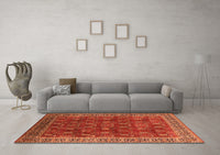 Machine Washable Oriental Orange Traditional Rug, wshurb2300org