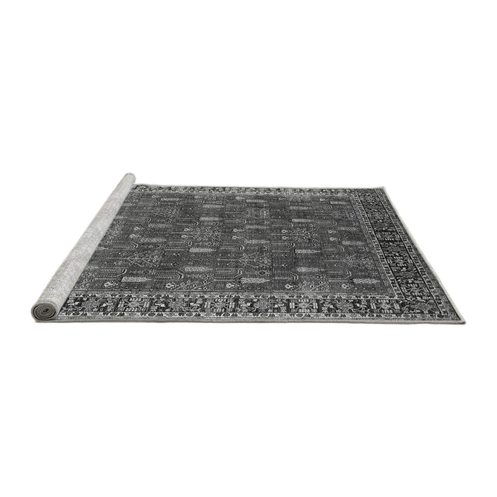 Sideview of Machine Washable Oriental Gray Traditional Rug, wshurb2300gry
