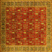 Square Oriental Yellow Traditional Rug, urb2300yw