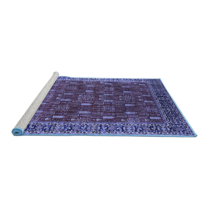 Sideview of Machine Washable Oriental Blue Traditional Rug, wshurb2300blu