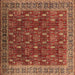 Square Oriental Brown Traditional Rug, urb2300brn