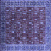 Square Machine Washable Oriental Blue Traditional Rug, wshurb2300blu