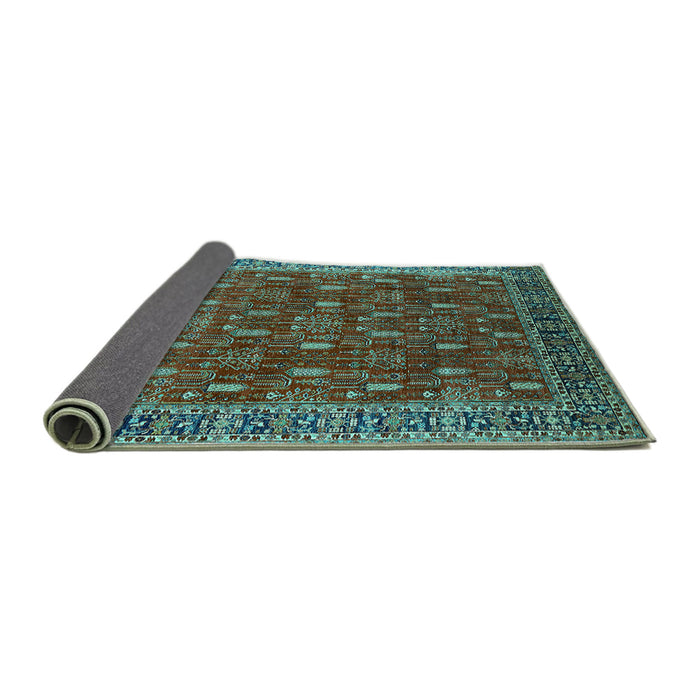 Sideview of Oriental Turquoise Traditional Rug, urb2300turq