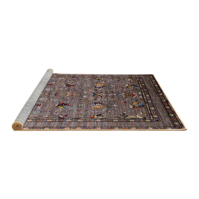 Sideview of Machine Washable Industrial Modern Bakers Brown Rug, wshurb2301