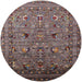 Round Mid-Century Modern Bakers Brown Oriental Rug, urb2301