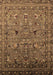 Machine Washable Oriental Brown Industrial Rug, wshurb2301brn