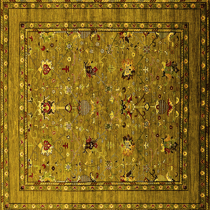 Square Oriental Yellow Industrial Rug, urb2301yw