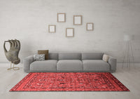 Machine Washable Oriental Red Industrial Rug, wshurb2301red