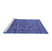 Sideview of Machine Washable Oriental Blue Industrial Rug, wshurb2301blu