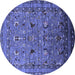 Round Oriental Blue Industrial Rug, urb2301blu