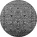 Round Oriental Gray Industrial Rug, urb2301gry