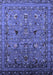 Machine Washable Oriental Blue Industrial Rug, wshurb2301blu