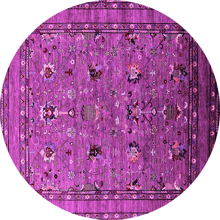Round Oriental Pink Industrial Rug, urb2301pnk