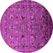 Round Oriental Pink Industrial Rug, urb2301pnk