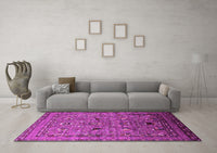 Machine Washable Oriental Pink Industrial Rug, wshurb2301pnk