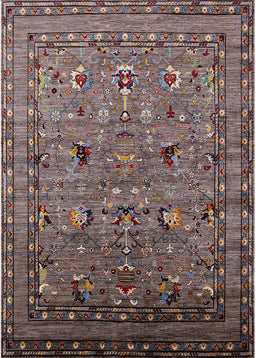 Mid-Century Modern Bakers Brown Oriental Rug, urb2301