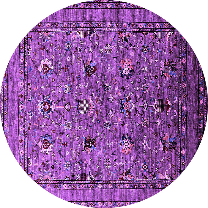 Round Oriental Purple Industrial Rug, urb2301pur