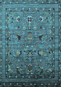 Oriental Light Blue Industrial Rug, urb2301lblu