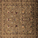 Square Machine Washable Oriental Brown Industrial Rug, wshurb2301brn