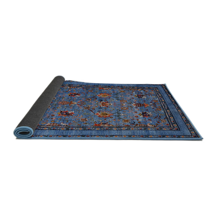 Sideview of Mid-Century Modern Blue Oriental Rug, urb2302