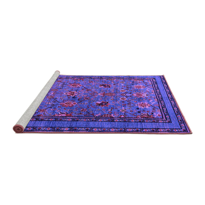 Sideview of Machine Washable Oriental Purple Traditional Area Rugs, wshurb2302pur