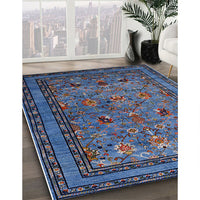 Mid-Century Modern Blue Oriental Rug, urb2302