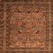 Square Oriental Orange Traditional Rug, urb2302org