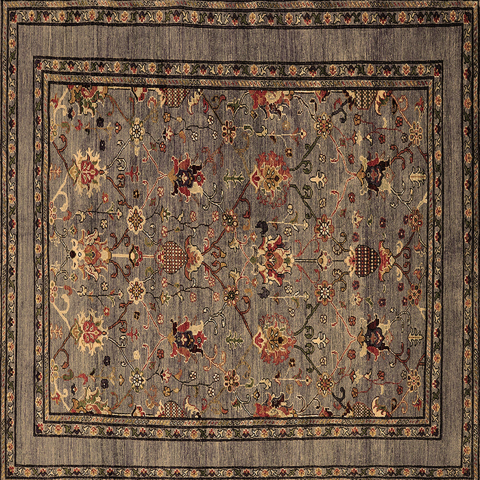 Square Oriental Brown Traditional Rug, urb2302brn