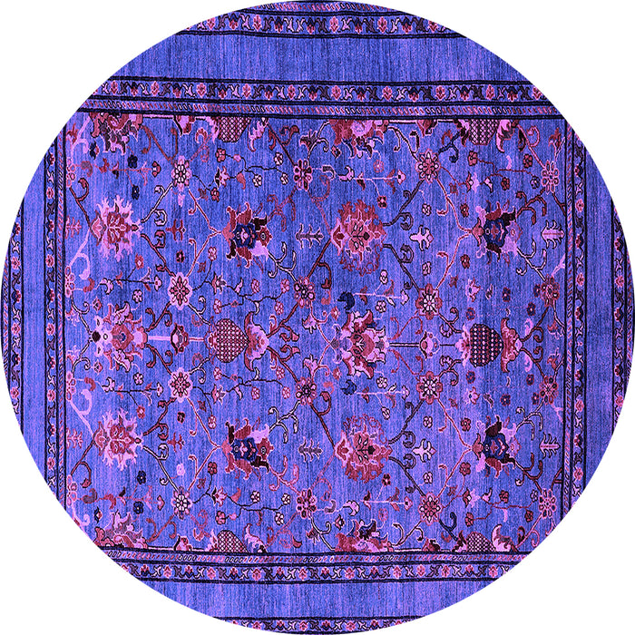 Round Machine Washable Oriental Purple Traditional Area Rugs, wshurb2302pur