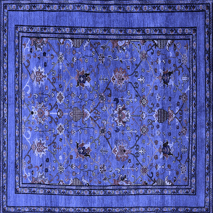 Square Oriental Blue Traditional Rug, urb2302blu