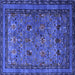 Square Oriental Blue Traditional Rug, urb2302blu