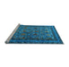 Sideview of Machine Washable Oriental Light Blue Traditional Rug, wshurb2302lblu