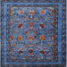 Square Mid-Century Modern Blue Oriental Rug, urb2302