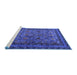 Sideview of Machine Washable Oriental Blue Traditional Rug, wshurb2302blu