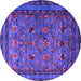 Round Oriental Purple Traditional Rug, urb2302pur