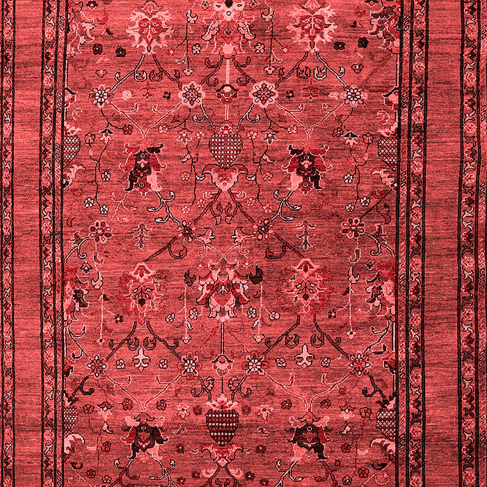 Machine Washable Oriental Red Traditional Rug, wshurb2302red