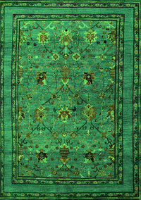 Oriental Green Traditional Rug, urb2302grn