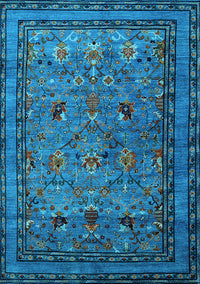 Oriental Light Blue Traditional Rug, urb2302lblu