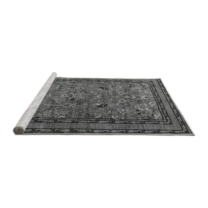 Sideview of Machine Washable Oriental Gray Traditional Rug, wshurb2302gry