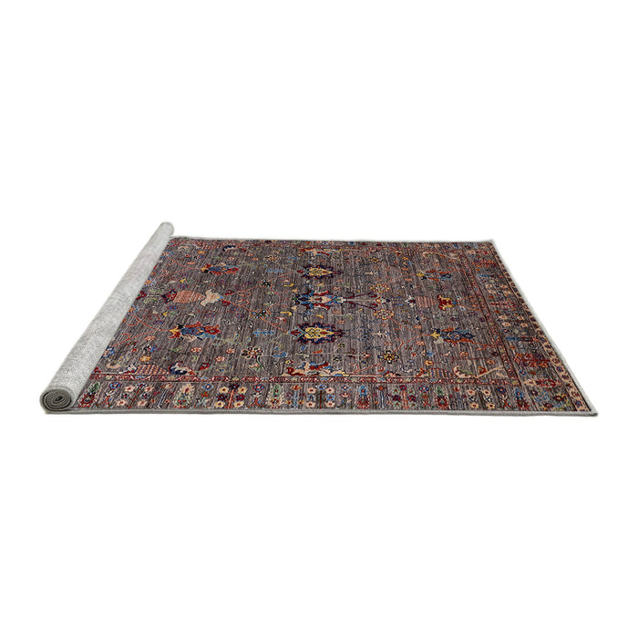 Sideview of Machine Washable Industrial Modern Red Brown Rug, wshurb2303