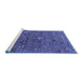 Sideview of Machine Washable Oriental Blue Industrial Rug, wshurb2303blu