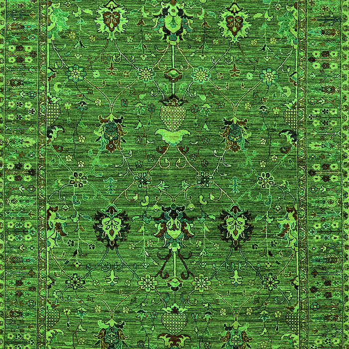 Machine Washable Oriental Green Industrial Area Rugs, wshurb2303grn