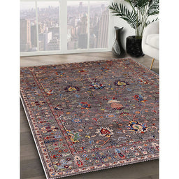 Machine Washable Industrial Modern Red Brown Rug in a Family Room, wshurb2303