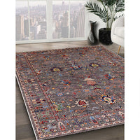 Mid-Century Modern Red Brown Oriental Rug, urb2303