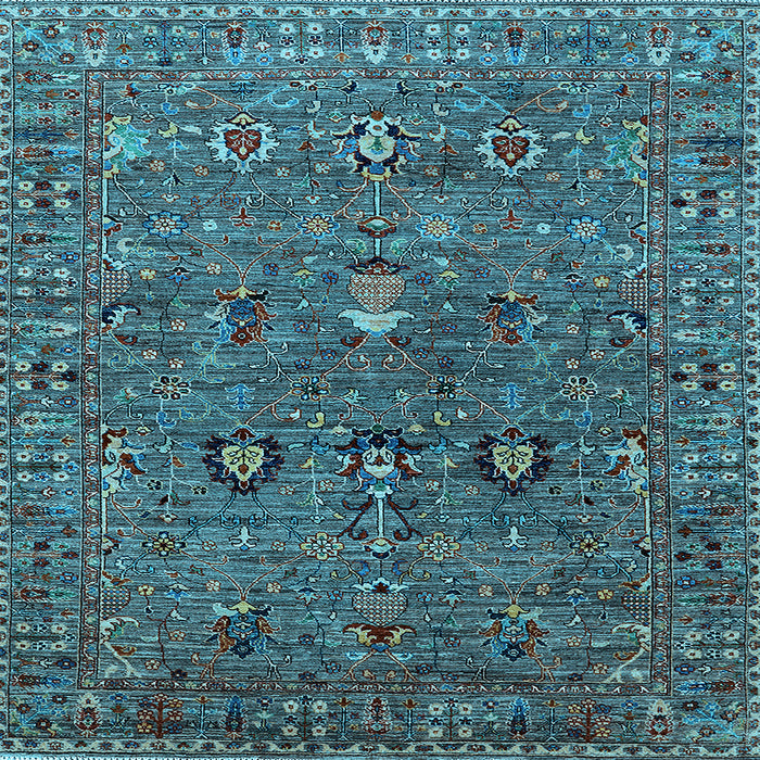 Square Oriental Light Blue Industrial Rug, urb2303lblu