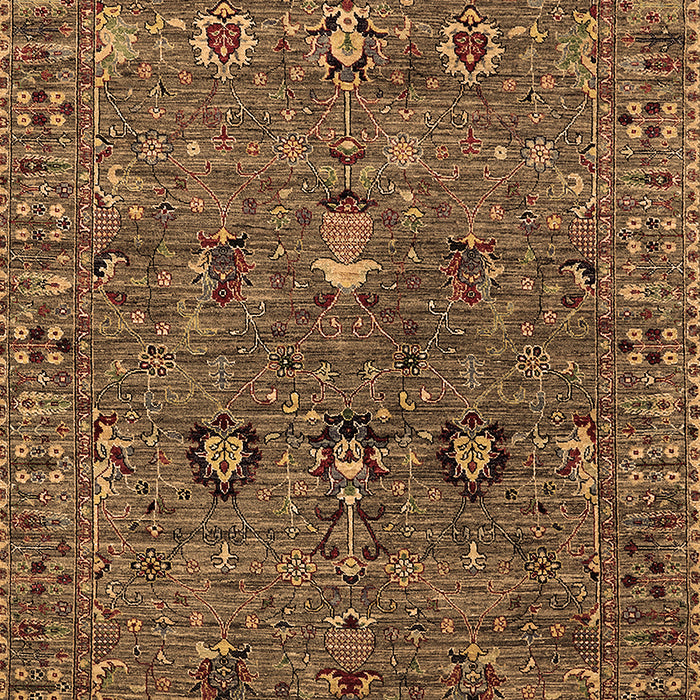 Machine Washable Oriental Brown Industrial Rug, wshurb2303brn