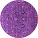 Round Oriental Purple Industrial Rug, urb2303pur