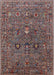 Mid-Century Modern Red Brown Oriental Rug, urb2303