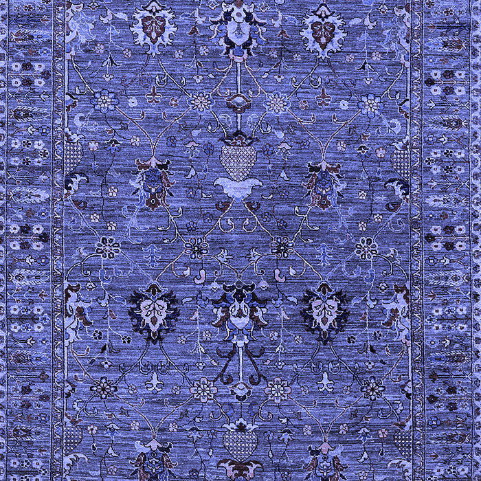 Machine Washable Oriental Blue Industrial Rug, wshurb2303blu