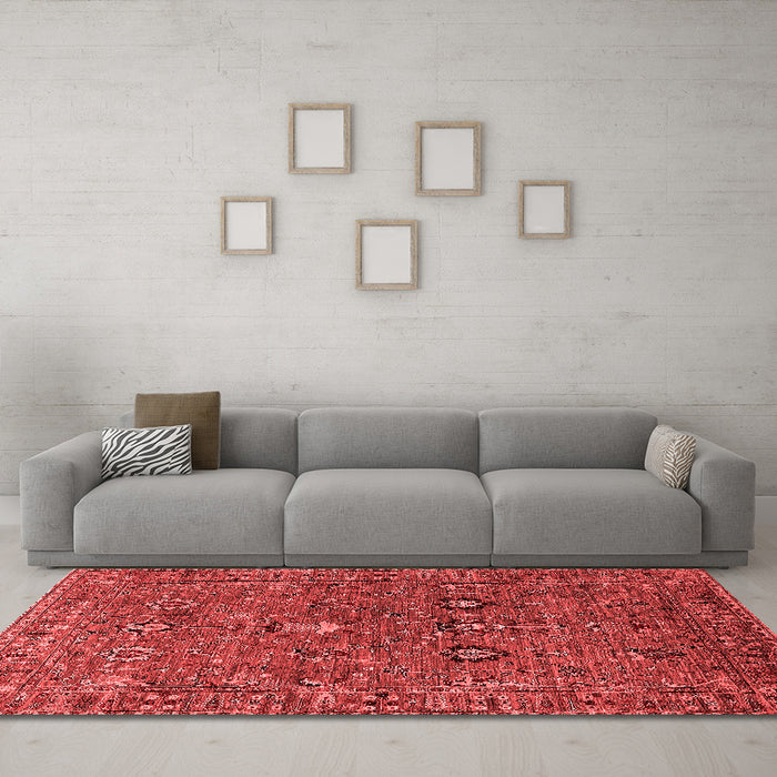 Industrial Red Washable Rugs